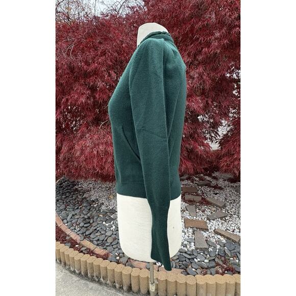 Brunello Cucinelli Women Cashmere Cardigan Sweater Deep Green Snap Front Size M - Picture 2 of 13